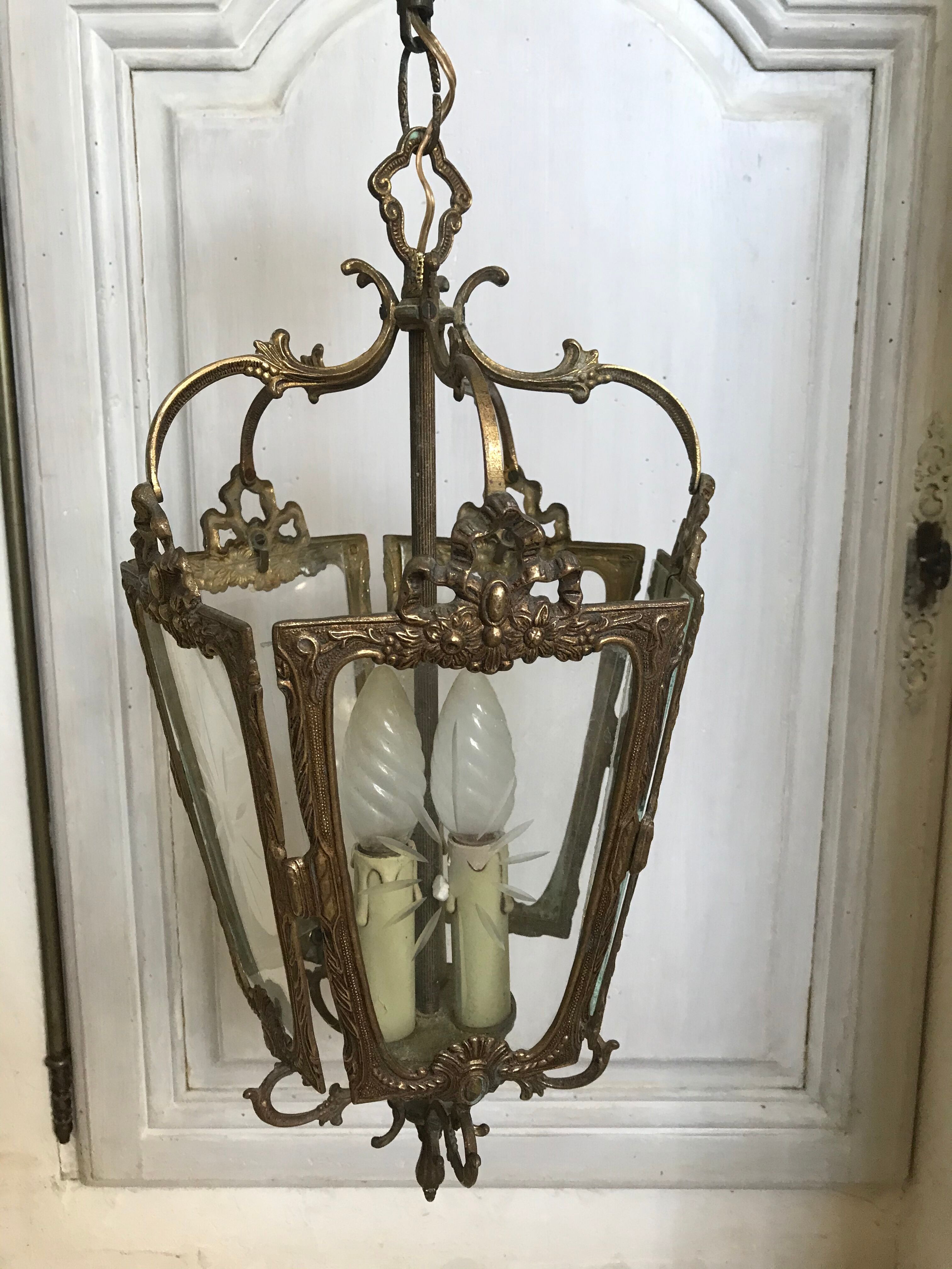Golden bronze vestibule lantern