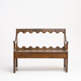 Liturgical bench with fruit wood backrest - French work - nineteenth century.