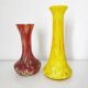 Ensemble de deux vases en verre marmoréen