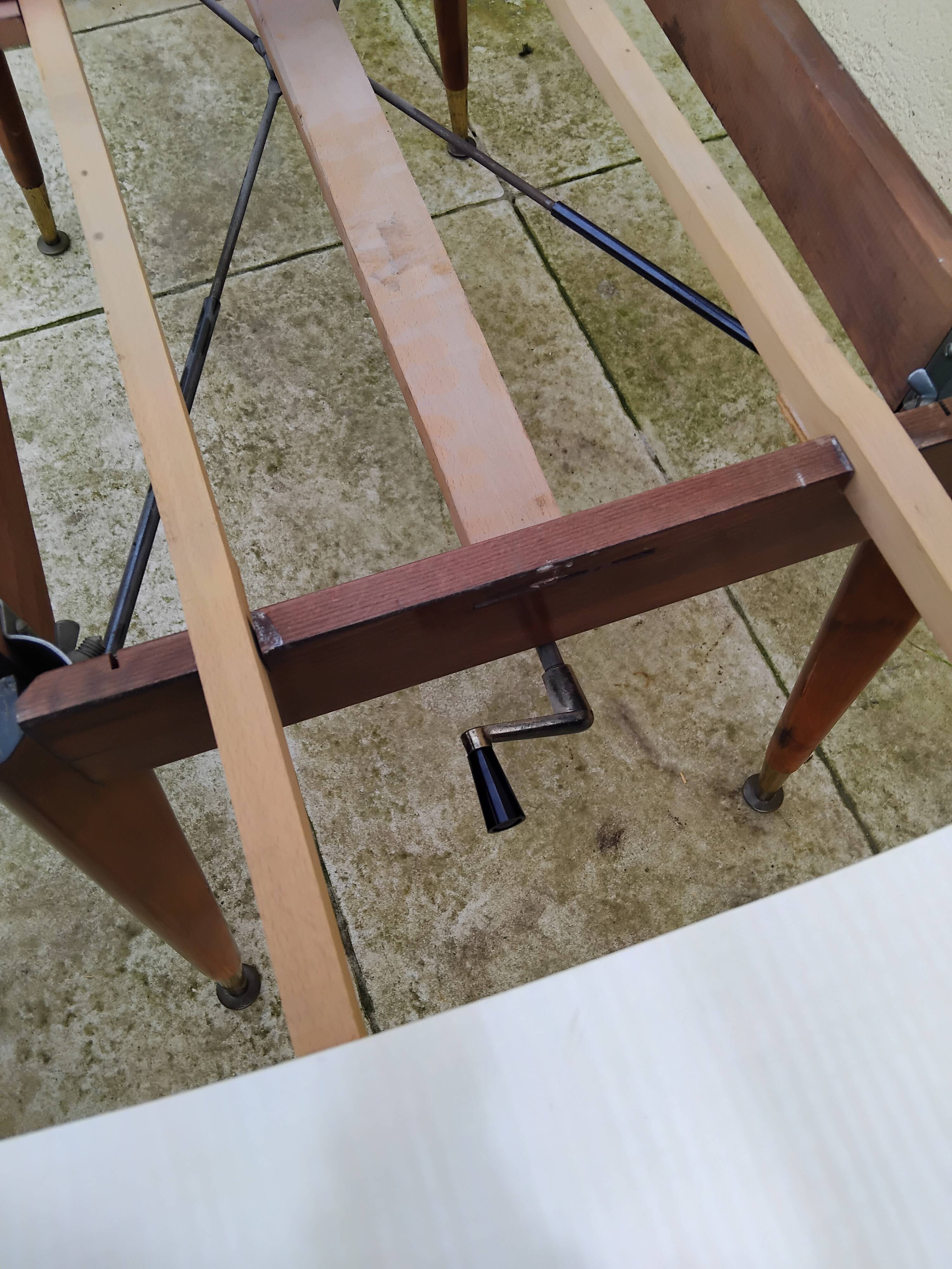 Vintage Formica table, height adjustable and extendable, 1950s