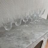 Saint Louis Camargue style palmette crystal stemmed glasses