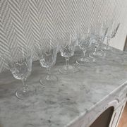 Saint Louis Camargue style palmette crystal stemmed glasses