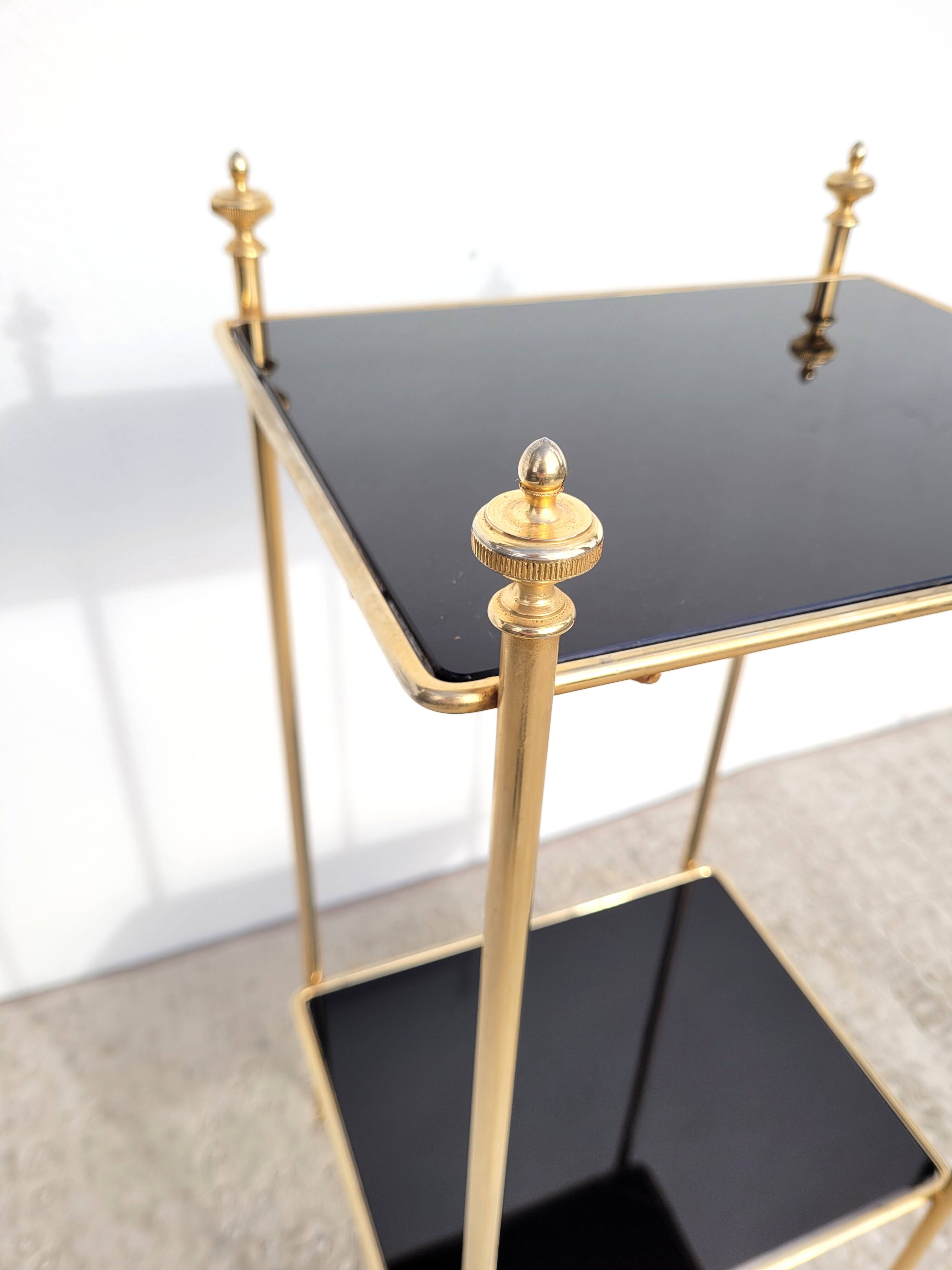 Vintage harness in gold metal and black glass