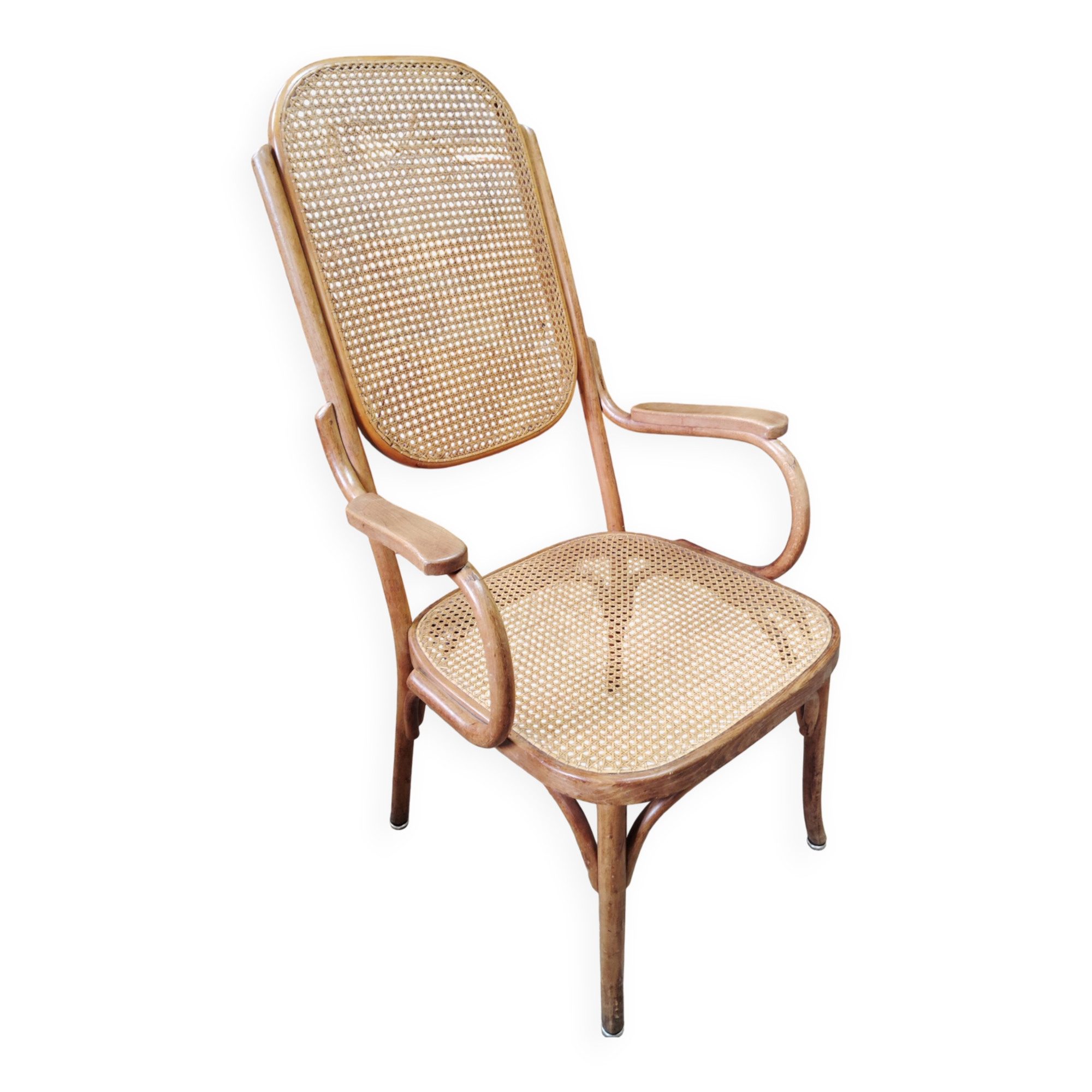 Bentwood and cane armchair attributed to Thonet.