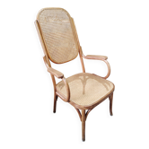 Fauteuil bois cintré et cannage attribué à Thonet