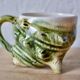 Vintage tea service in glazed ceramic - shape of conchs or shells
