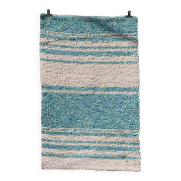 Tapis artisanal tissé main en coton recyclé - 40 x 60 cm