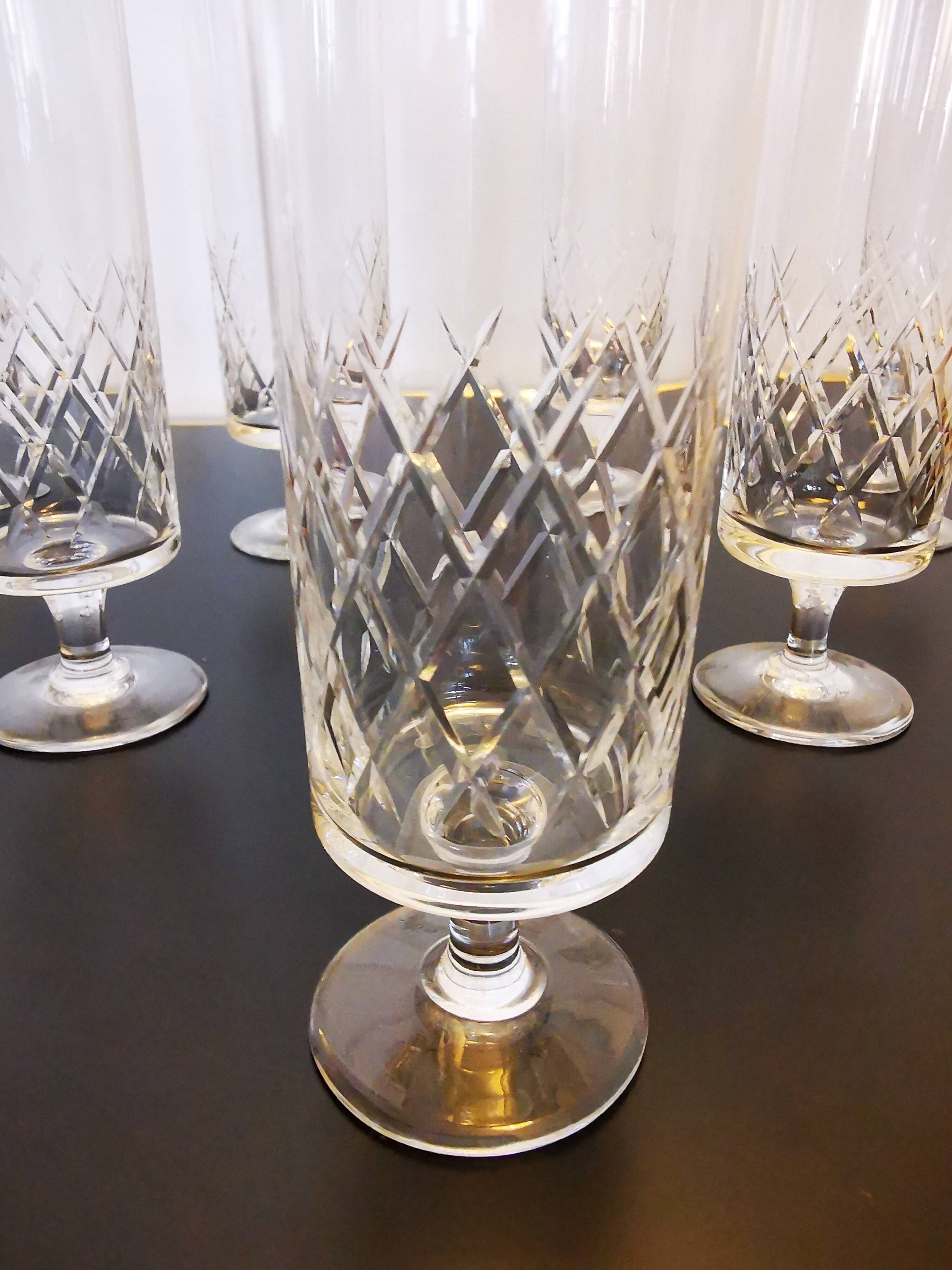 Lot of crystal champagne flutes