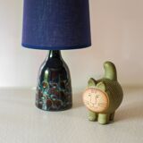 Mid-century modern pottery table lamp with candy glazing from Söholm, Denmark, 1960s