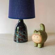 Mid-century modern pottery table lamp with candy glazing from Söholm, Denmark, 1960s