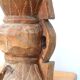 African mortar in carved wood, cast iron pestle, 70s
