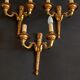 3 appliques murale bronze doré