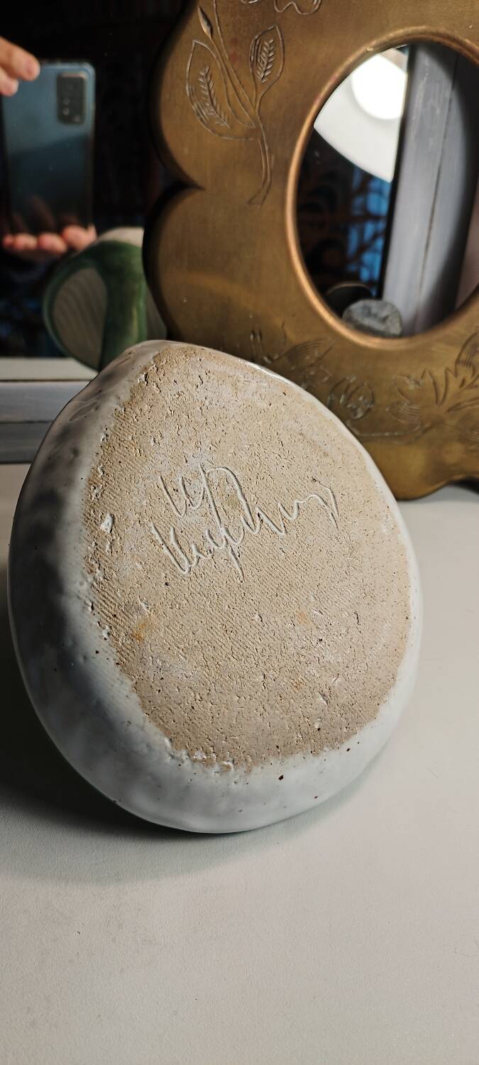 Duck-shaped trinket dish in glazed stoneware by J. C. Monange