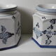 Pair of hexagonal pots old white deft décor