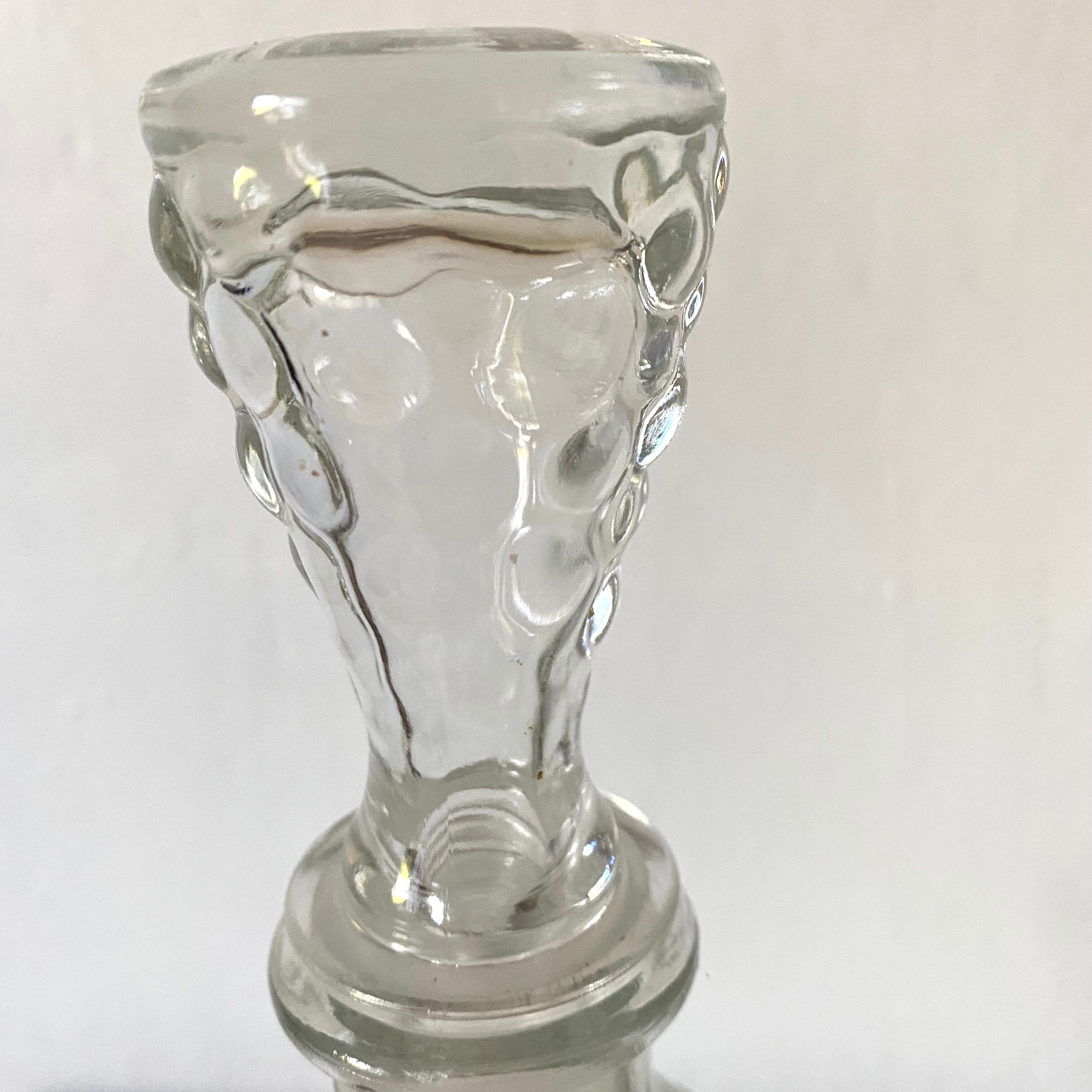 Set of 2 vintage grape glass carafes