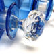 Set of 5 sapphire blue Bohemian crystal toilet bottles.
