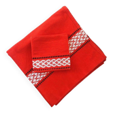 Set de nappe et 6 serviettes de table Linge de coton basque ancien France 1950