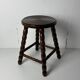 Midcentury bobbin wood turned stool, Charles Dudouyt style, France, 1950s