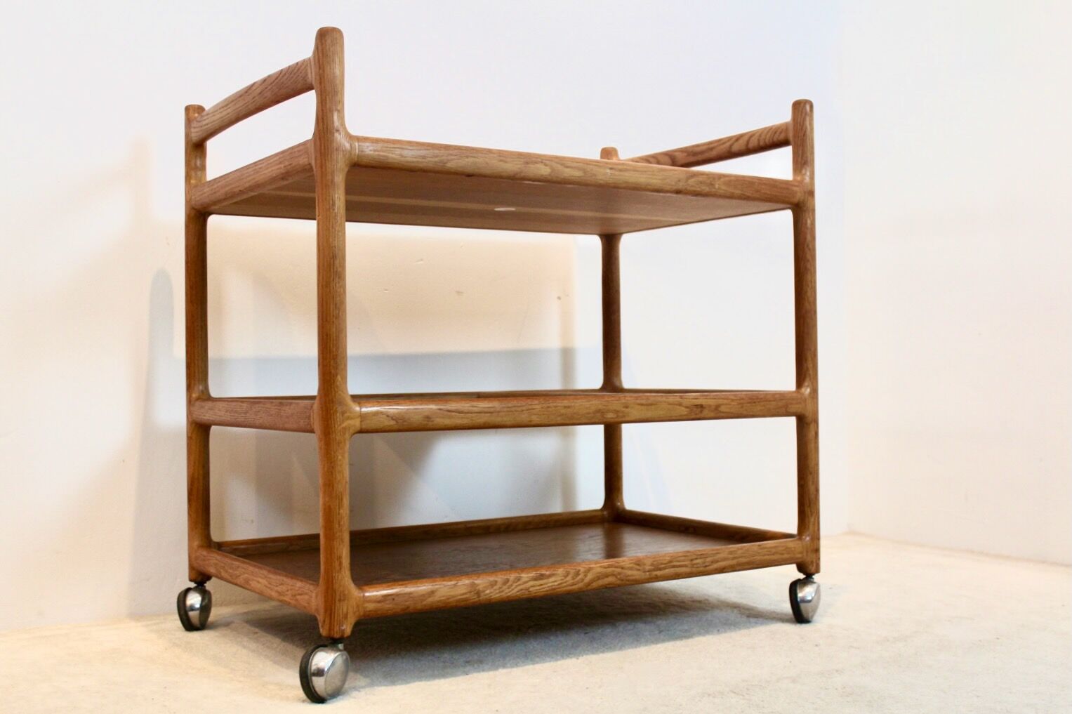 Oak bar trolley by Johannes Andersen for CFC Silkeborg Denmark