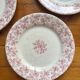 4 flat plates in iron earth Garland of roses, Opaque de Gien