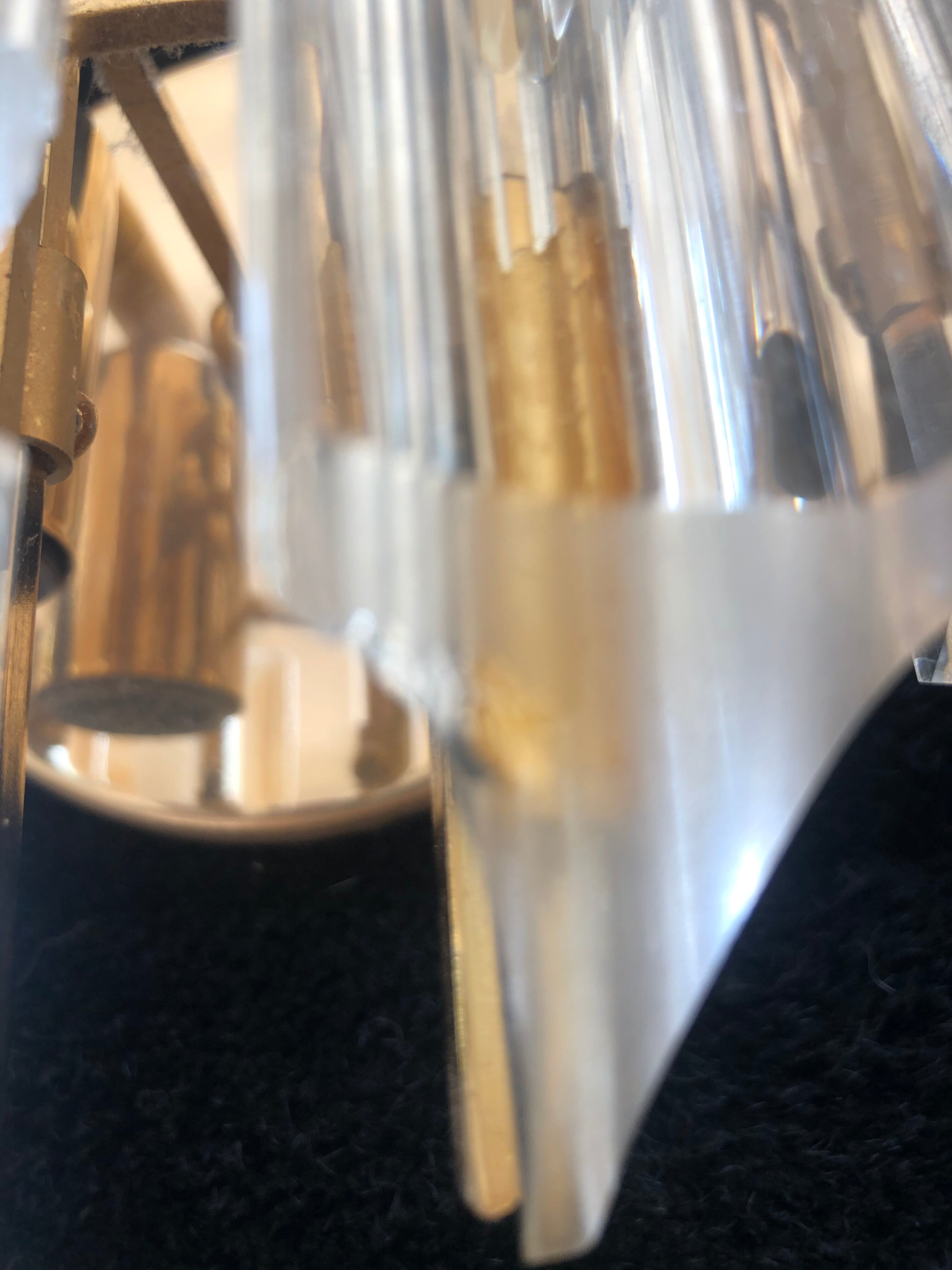 Pair of Venini sconces 1970 golden structure