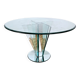 "Vaso" table in beveled glass, mirror and chrome, Gallotti & Radice, circa 1980