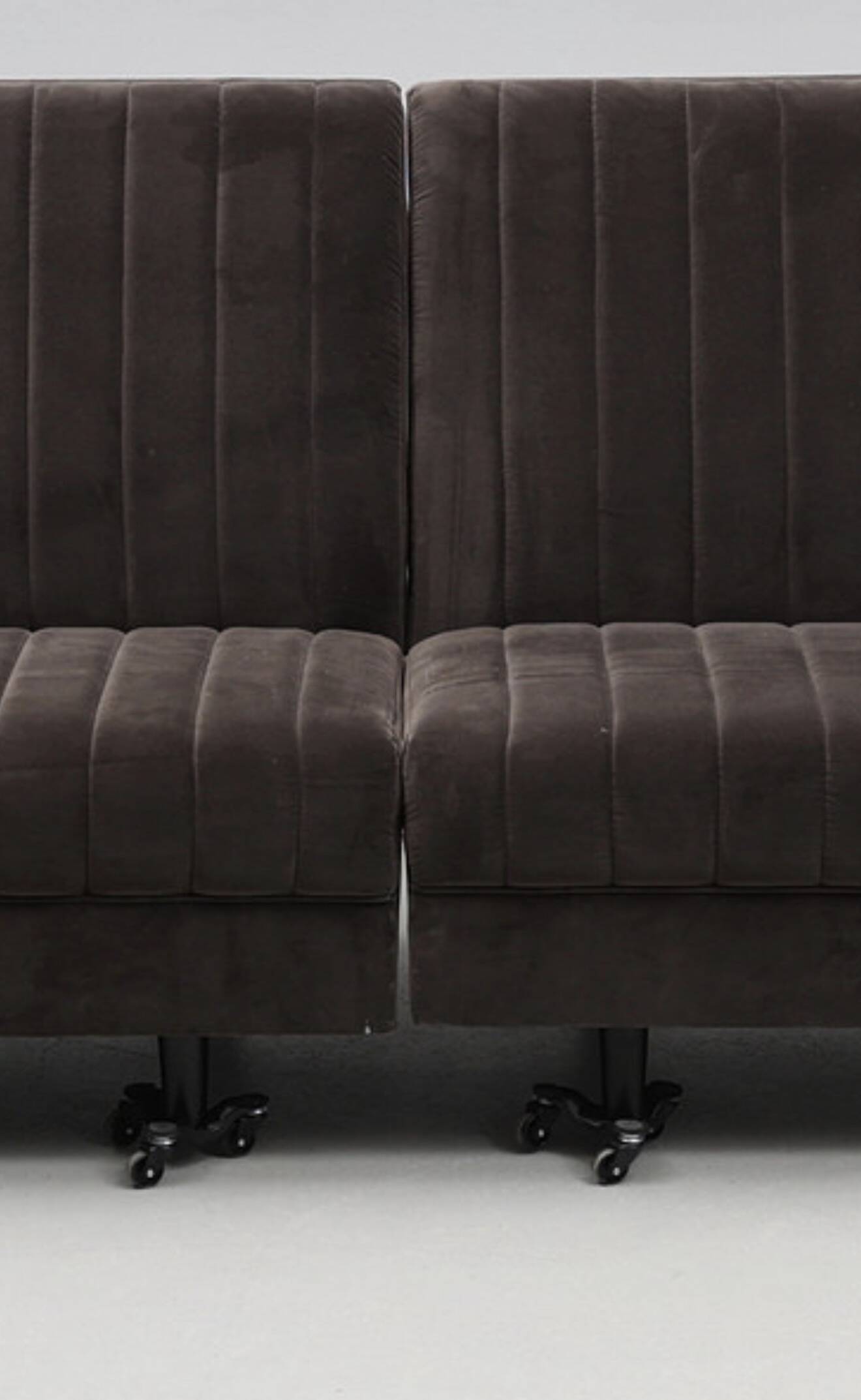 Contemporary 2-Piece Modular Lounge Sofa — Velvet Upholstery — Deep, Relaxe