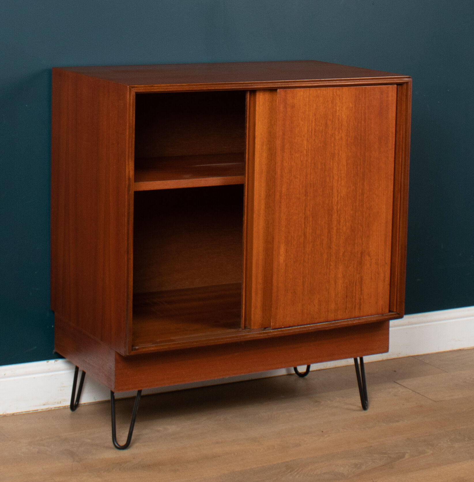 Retro teak 1960s g plan form five sideboard cabinet on hairpin legs