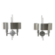 Pair of vintage wall lights, brushed metal and chrome, France 1960