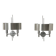 Pair of vintage wall lights, brushed metal and chrome, France 1960