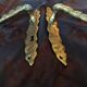 Pair of brass door handles with their cover plates