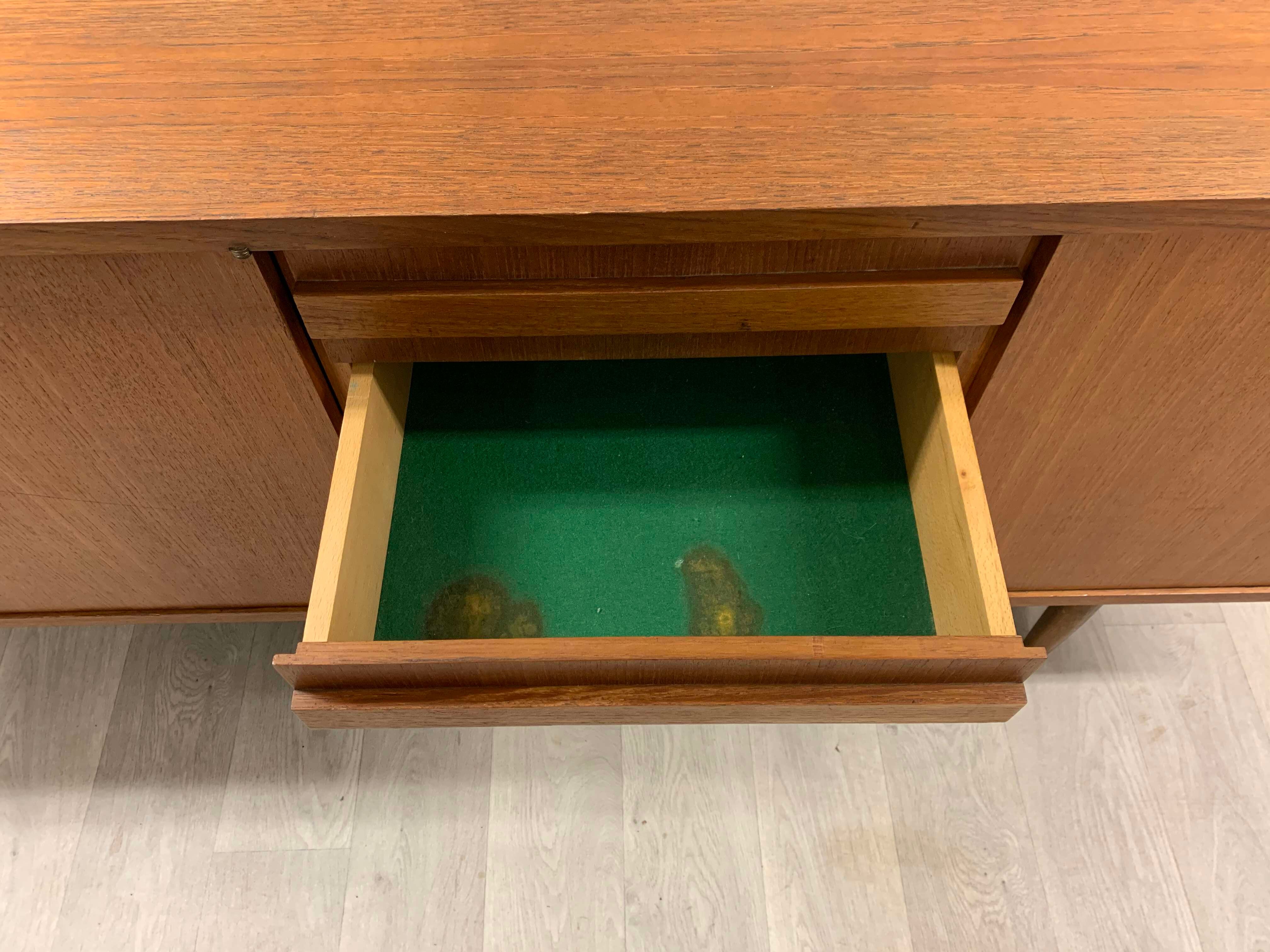 Vintage Scandinavian teak sideboard signed Eros, 60s