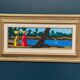Original Swedish Oil on Panel – "Female Figures by a Stream", attributed to Lars Norrman – Signed – Vintage and Framed – 38 × 74 cm (15 × 29.1 inches)