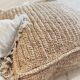 Pouf coussin de sol carré en raphia jute naturel bohème