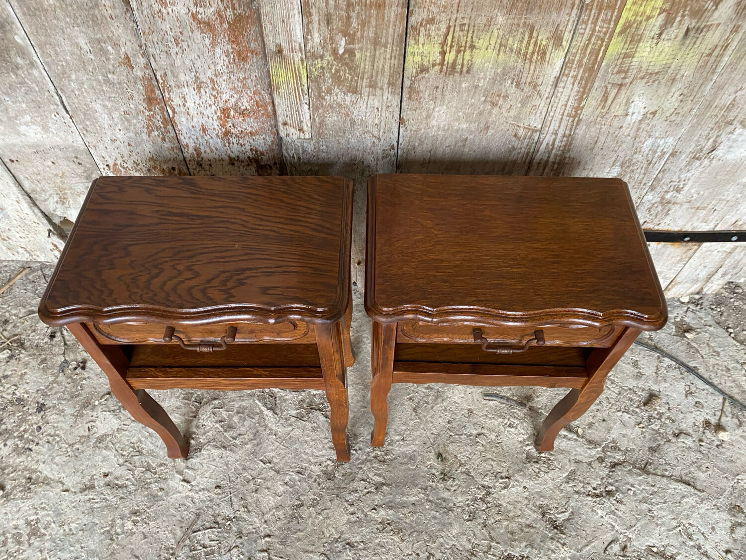 Louis xv style nightstand with drawer + vintage case