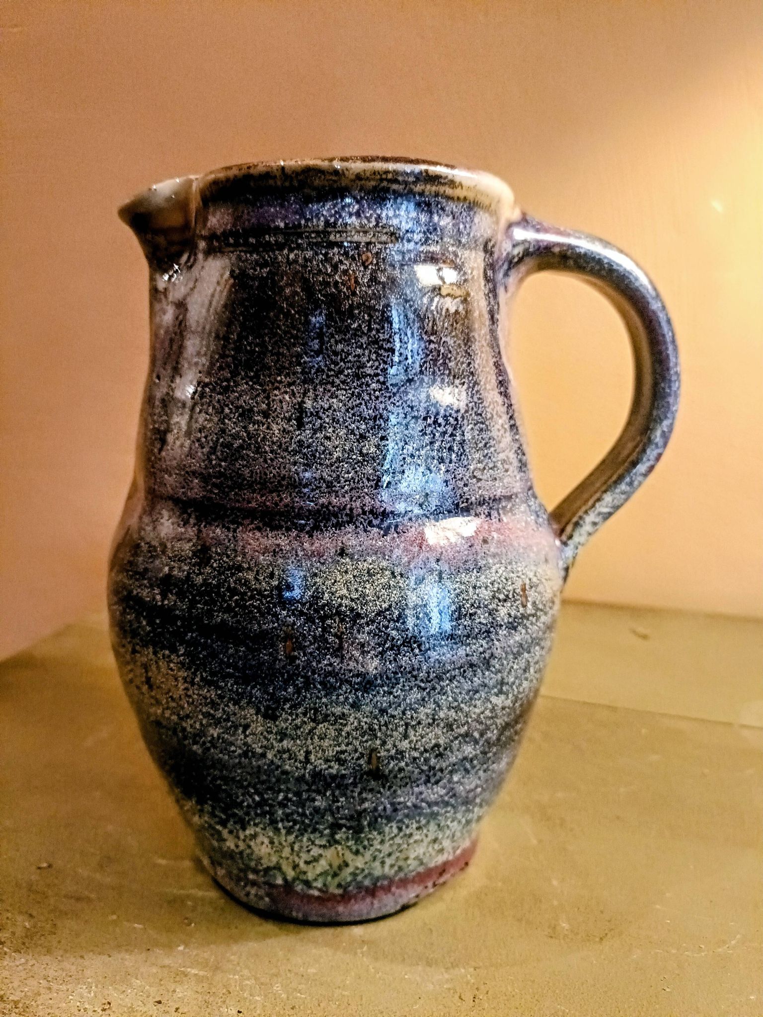 Glazed stoneware jug handmade