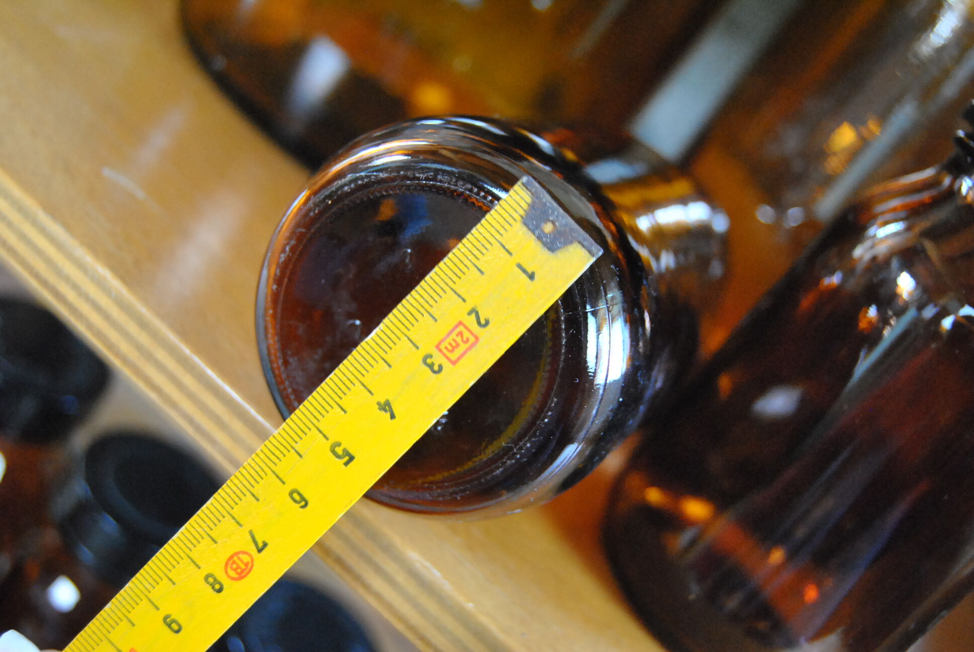 Tea jars made of smoked glass amber