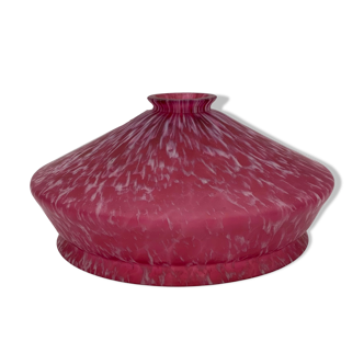 Vintage hanging in jaspé glass, dark pink - 1940s-1950s.
