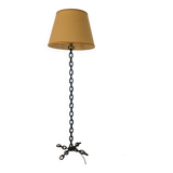 Large brutalist iron floor lamp
