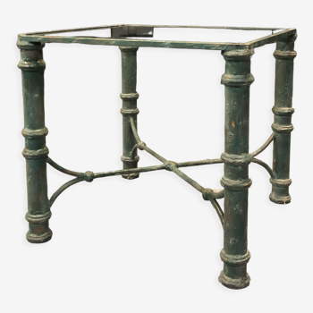 Table d’appoint en fer et verre patine antique
