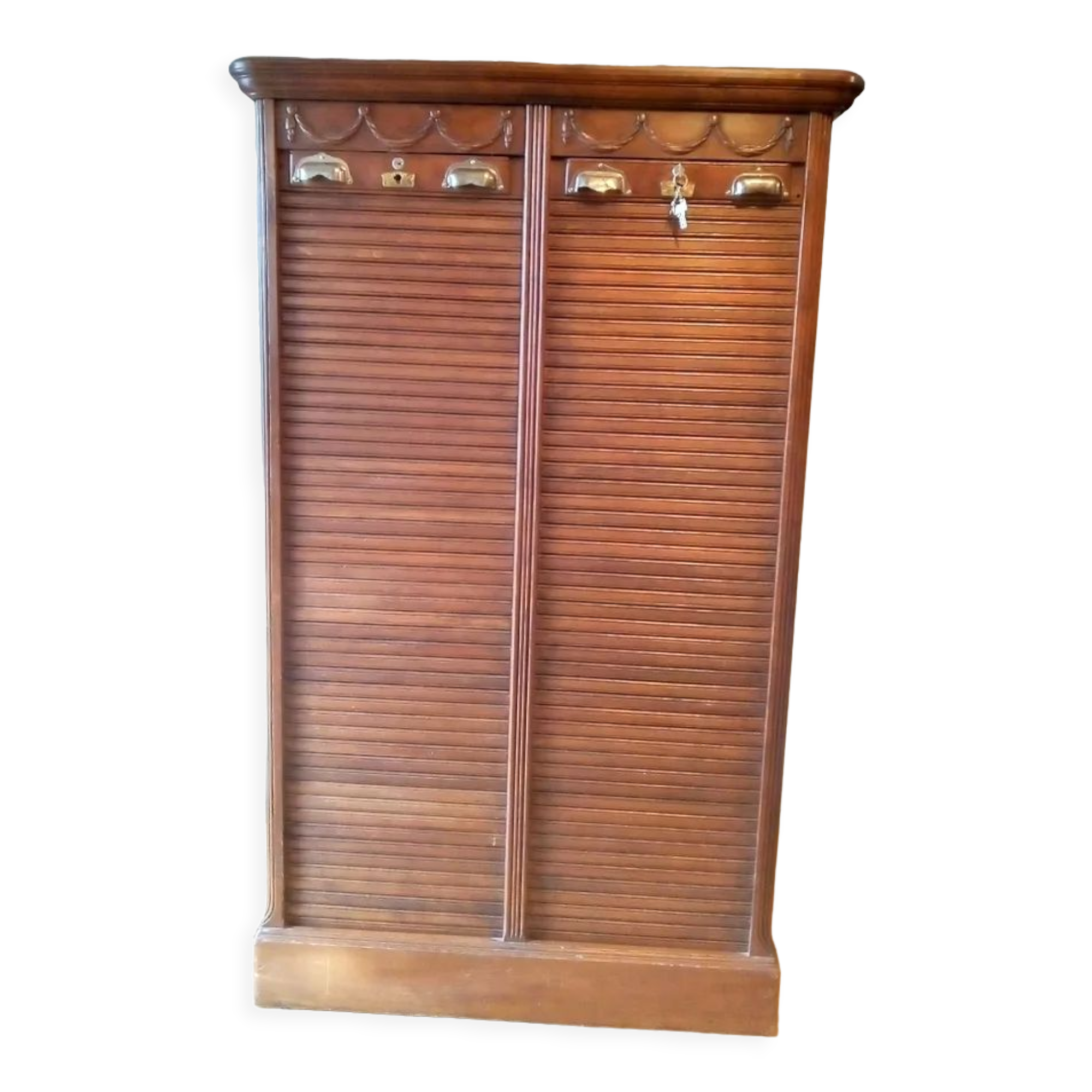 Double curtain binder of solid oak notary 1930