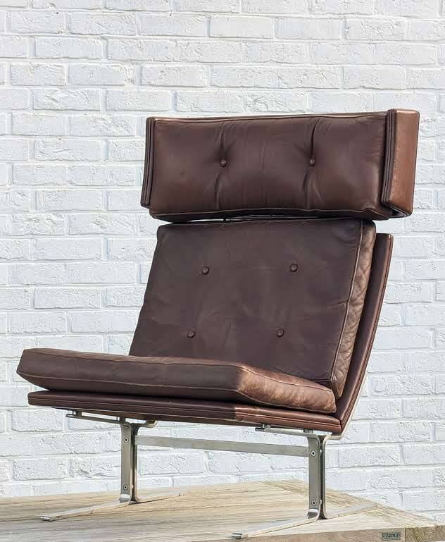 Unique piece - Danish chrome and leather armchair attributed to Poul Nørreklit