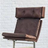 Unique piece - Danish chrome and leather armchair attributed to Poul Nørreklit