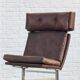 Unique piece - Danish chrome and leather armchair attributed to Poul Nørreklit