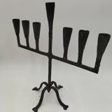Brutalized wrought iron candle holder