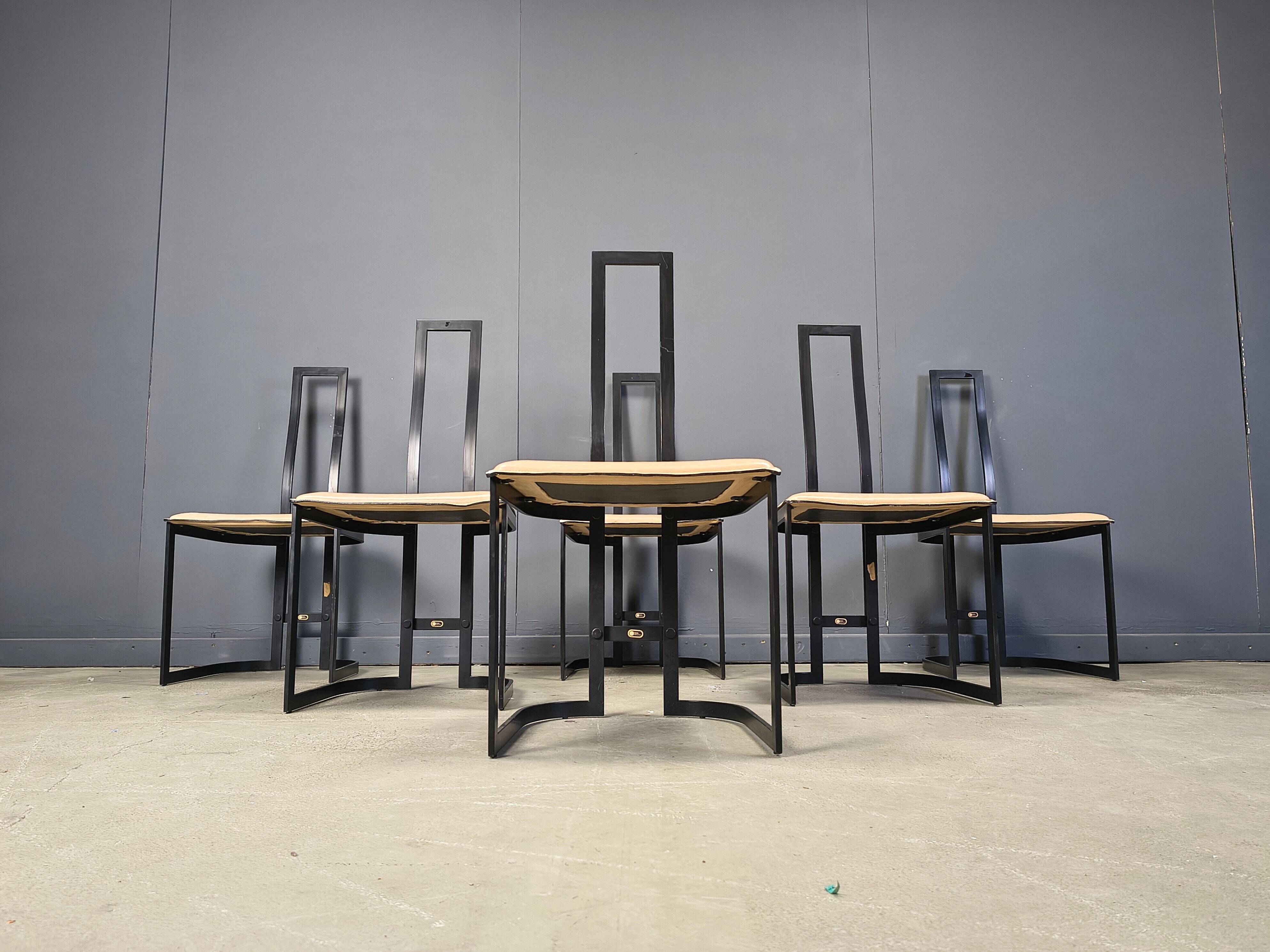 Gastone Rinaldi postmodern dining chairs for Thema Italy, 1980s - set