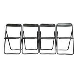 Set of 4 folding military chairs stamped Verhaeghe