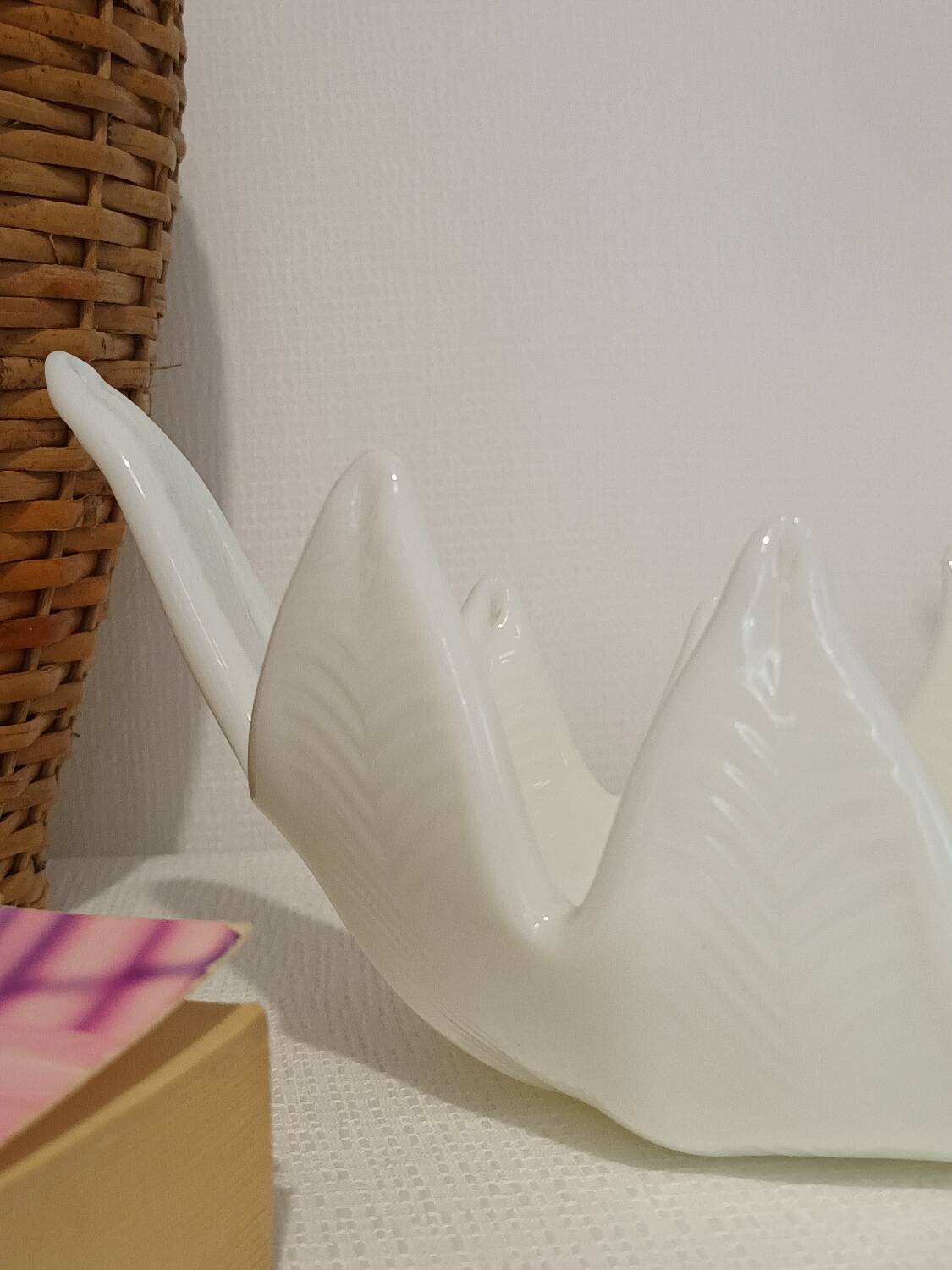 Vintage glass swan catchall from Italy