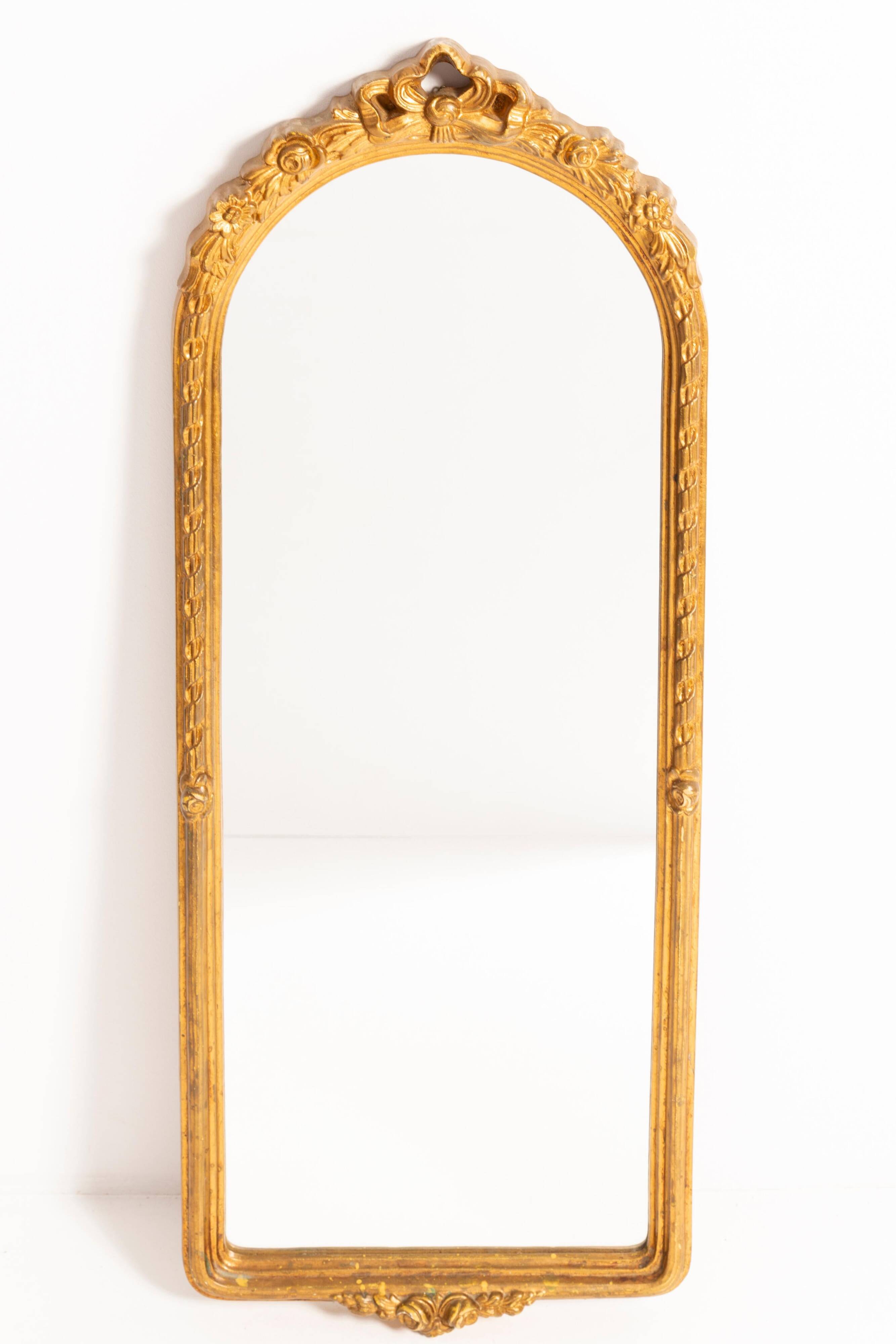 Miroir décoratif doré en bois, Italie, années 1960