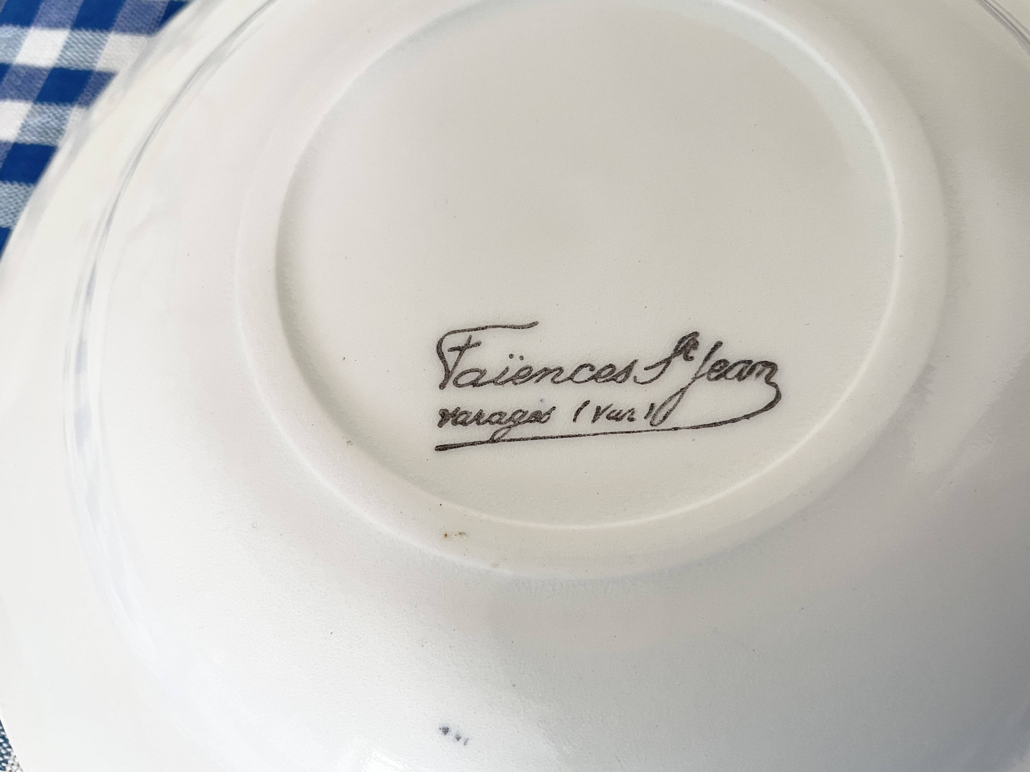 Saint-Jean Varage ironstone soup plates